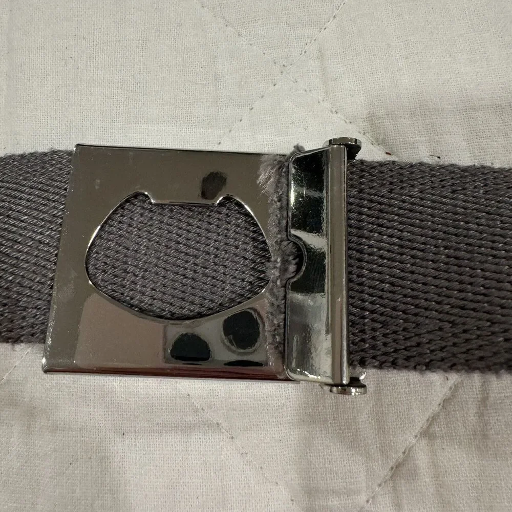 Nike Mens Charcoal Gray Mesh Fabric Web‎ Belt Adjustable Sliver Buckle One Size
